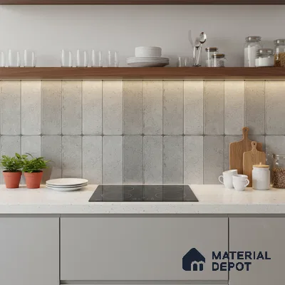 Grey Stone Wall Tile TL 07067 2 ft x 1 ft Ceramic Glossy Finish - 9 mm | Suitable for Living Room, Bedroom, Bathroom
