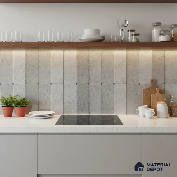 Grey Stone Wall Tile TL 07067 2 ft x 1 ft Ceramic Glossy Finish - 9 mm | Suitable for Living Room, Bedroom, Bathroom