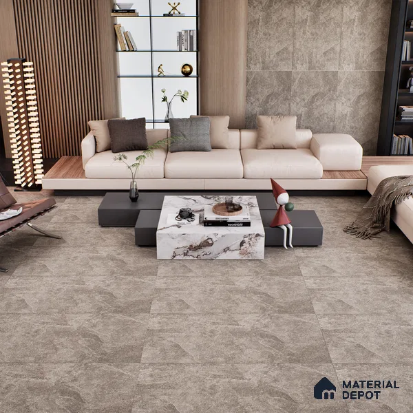 Stone Floor & Wall Tile TL 07081 Canberra Beige 4 ft x 2 ft Matte Finish Vitrified Tile - 9 mm | 4 Random Design | Suitable For living Room, Bedroom, Bathroom | Random Designs