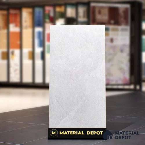 Stone Floor & Wall Tile TL 07082 Canberra Bianco 4 ft x 2 ft Matte Finish Vitrified Tile - 9 mm | 4 Random Design | Suitable For living Room, Bedroom, Bathroom | Random Designs