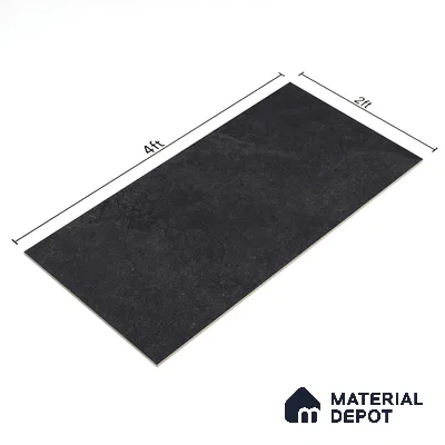 Stone Floor & Wall Tile TL 07083 Canberra Nero 4 ft x 2 ft Matte Finish Vitrified Tile - 9 mm | 4 Random Design | Suitable For living Room, Bedroom, Bathroom | Random Designs