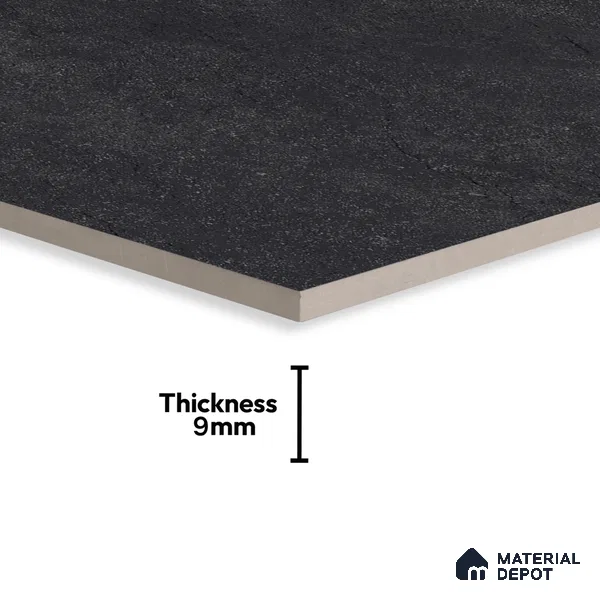 Stone Floor & Wall Tile TL 07083 Canberra Nero 4 ft x 2 ft Matte Finish Vitrified Tile - 9 mm | 4 Random Design | Suitable For living Room, Bedroom, Bathroom | Random Designs