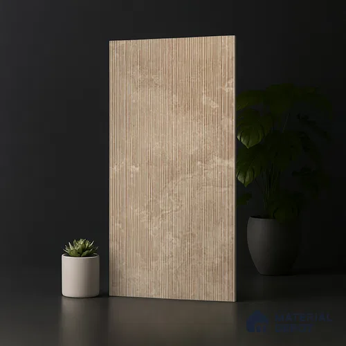 Marble & Punch Wall Tile TL 07085 D Brown 4 ft x 2 ft Matte Finish Vitrified Tile - 9 mm | 4 Random Designs | Suitable for Living Room, Dining, Feature / Accent Walls