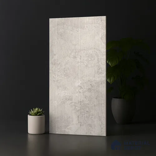 Stone Wall Tile TL 07085 I Liner Kemberg Bianco 4 ft x 2 ft Matte Finish GVT Vitrified Tile - 9 mm | 4 Random Design | Suitable For living Room, Bedroom, Bathroom | Random Designs