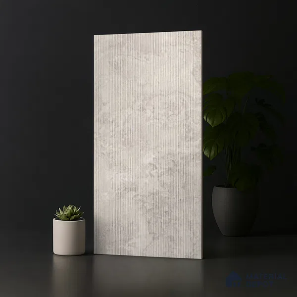 Stone Wall Tile TL 07085 I Liner Kemberg Bianco 4 ft x 2 ft Matte Finish GVT Vitrified Tile - 9 mm | 4 Random Design | Suitable For living Room, Bedroom, Bathroom | Random Designs