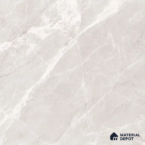 Marble Tundra Grey Wall & Floor Tile TL 07091 B Dove Grey 4 ft x 2 ft Glossy Finish Vitrified Tile - 9 mm | 4 Random Designs | Suitable For Living Room, Bedroom, Dining