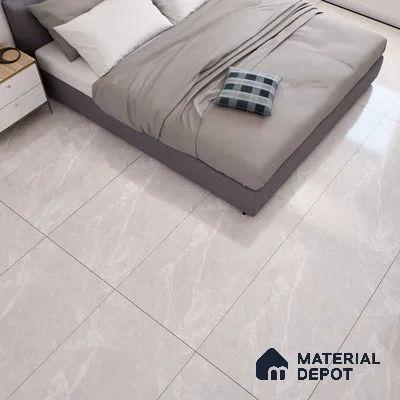 Marble Tundra Grey Wall & Floor Tile TL 07091 B Dove Grey 4 ft x 2 ft Glossy Finish Vitrified Tile - 9 mm | 4 Random Designs | Suitable For Living Room, Bedroom, Dining
