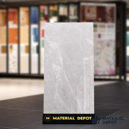 Marble Look Floor & Wall Tile TL 07091 B Balki Bianco 4 ft x 2 ft Glossy Finish Vitrified Tile - 9 mm | 4 Random Design | Suitable For living Room, Bedroom, Bathroom | Random Designs