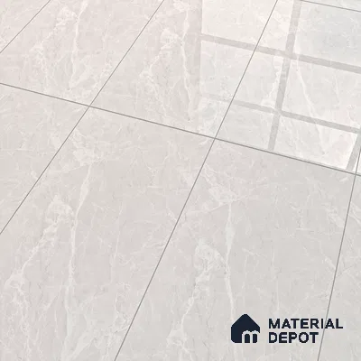 Marble Tundra Grey Wall & Floor Tile TL 07091 B Dove Grey 4 ft x 2 ft Glossy Finish Vitrified Tile - 9 mm | 4 Random Designs | Suitable For Living Room, Bedroom, Dining
