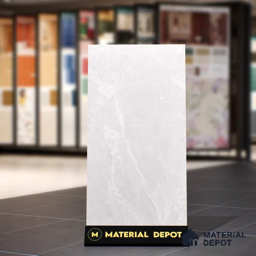 Marble Look Floor & Wall Tile TL 07091 Balki Bianco 4 ft x 2 ft Matte Finish Vitrified Tile - 9 mm | 4 Random Design | Suitable For living Room, Bedroom, Bathroom | Random Designs