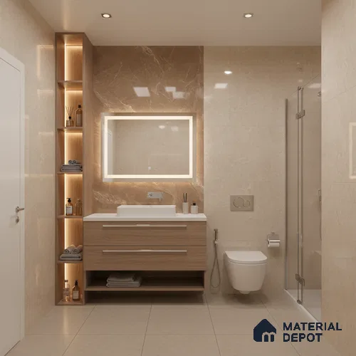 Marble Floor & Wall Tile TL 07092 B Balki Brown 4 ft x 2 ft Glossy Finish Vitrified Tile - 9 mm | 4 Random Design | Suitable For living Room, Bedroom, Bathroom | Random Designs