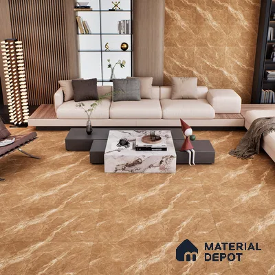 Marble Emperador Wall & Floor Tile TL 07092 Oak Brown 4 ft x 2 ft Matte Finish Vitrified Tile - 9 mm | 4 Random Designs | Suitable For Living Room, Bedroom, Kitchen