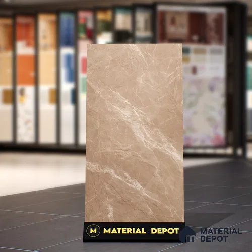 Marble Look Floor & Wall Tile TL 07092 Balki Brown 4 ft x 2 ft Matte Finish Vitrified Tile - 9 mm | 4 Random Design | Suitable For living Room, Bedroom, Bathroom | Random Designs