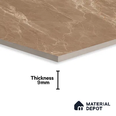 Marble Emperador Wall & Floor Tile TL 07092 Oak Brown 4 ft x 2 ft Matte Finish Vitrified Tile - 9 mm | 4 Random Designs | Suitable For Living Room, Bedroom, Kitchen