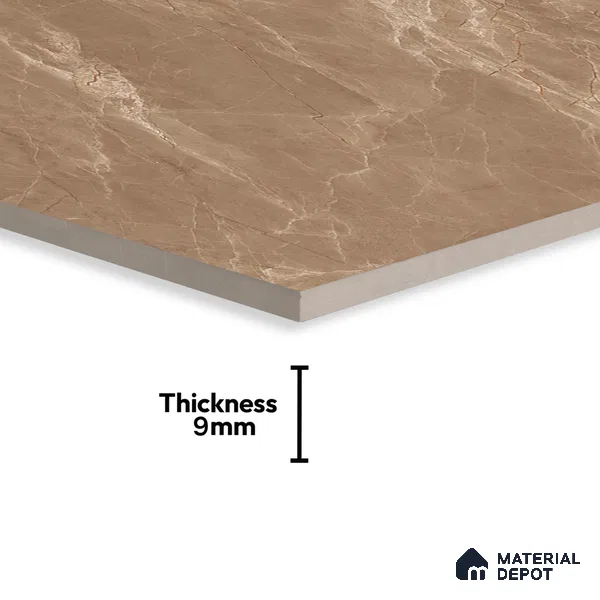 Marble Emperador Wall & Floor Tile TL 07092 Oak Brown 4 ft x 2 ft Matte Finish Vitrified Tile - 9 mm | 4 Random Designs | Suitable For Living Room, Bedroom, Kitchen