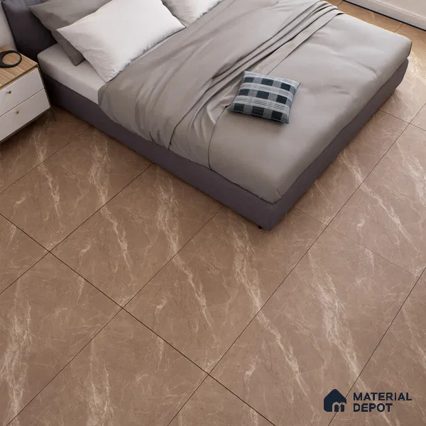 Marble Emperador Wall & Floor Tile TL 07092 Oak Brown 4 ft x 2 ft Matte Finish Vitrified Tile - 9 mm | 4 Random Designs | Suitable For Living Room, Bedroom, Kitchen