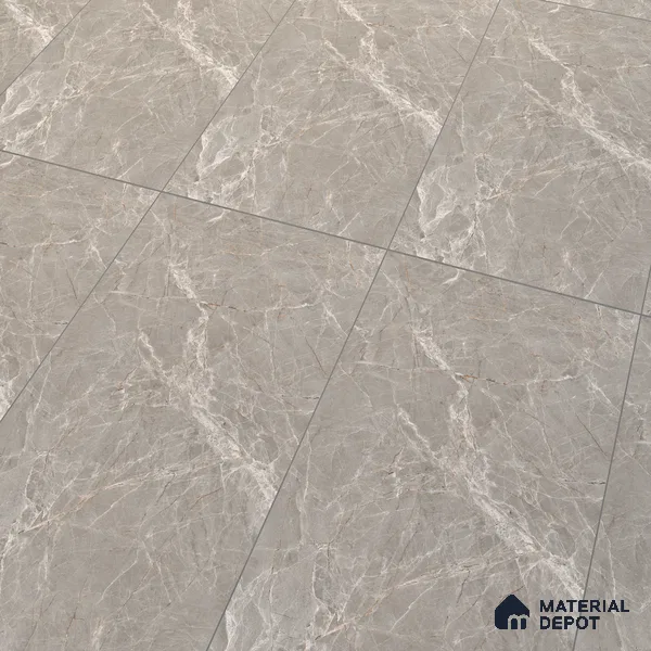 Marble Fior di Bosco Wall & Floor Tile TL 07093 Stone Grey 4 ft x 2 ft Matte Finish Vitrified Tile - 9 mm | 4 Random Designs | Suitable For Living Room, Bedroom, Kitchen