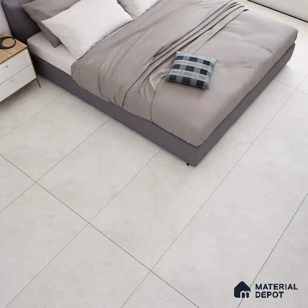 Marble Carrara Wall & Floor Tile TL 07094 B Off-White 4 ft x 2 ft Matte Finish Vitrified Tile - 9 mm | 4 Random Designs | Suitable For Living Room, Bedroom, Kitchen