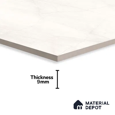 Marble Carrara Wall & Floor Tile TL 07094 B Off-White 4 ft x 2 ft Matte Finish Vitrified Tile - 9 mm | 4 Random Designs | Suitable For Living Room, Bedroom, Kitchen