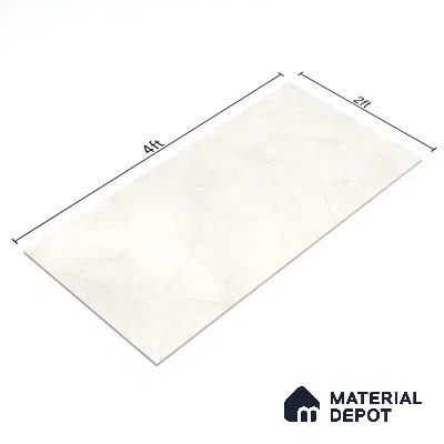 Marble Carrara Wall & Floor Tile TL 07094 B Off-White 4 ft x 2 ft Matte Finish Vitrified Tile - 9 mm | 4 Random Designs | Suitable For Living Room, Bedroom, Kitchen