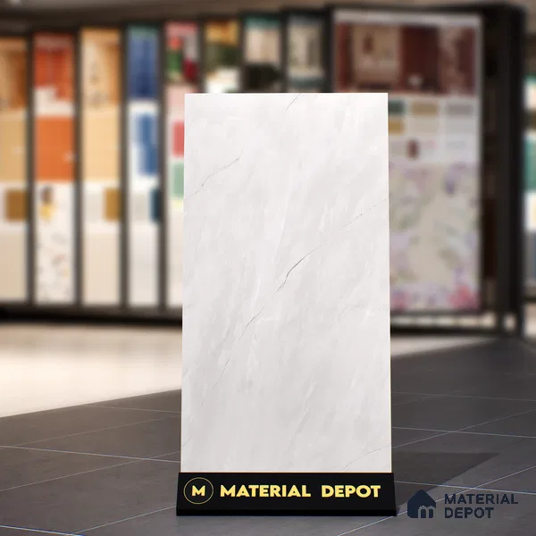 Marble Calacatta Wall & Floor Tile TL 07095 B Ivory Beige 4 ft x 2 ft Matte Finish Vitrified Tile - 9 mm | 3 Random Designs | Suitable For Living Room, Bedroom, Kitchen