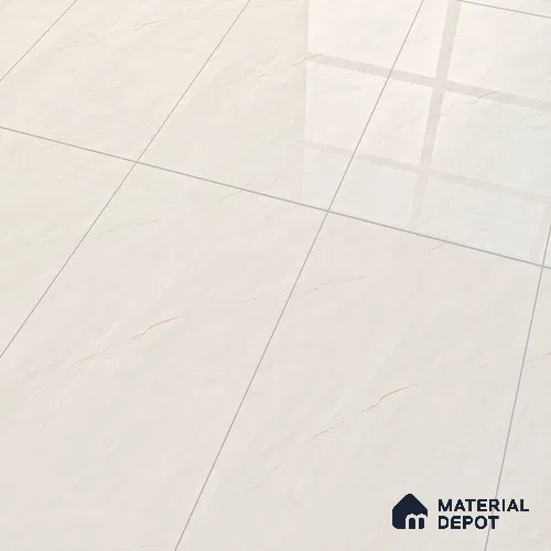 Marble Look Floor & Wall Tile TL 07095 Froges Bianco 4 ft x 2 ft Glossy Finish Vitrified Tile - 9 mm | 3 Random Design | Suitable For living Room, Bedroom, Bathroom | Random Designs