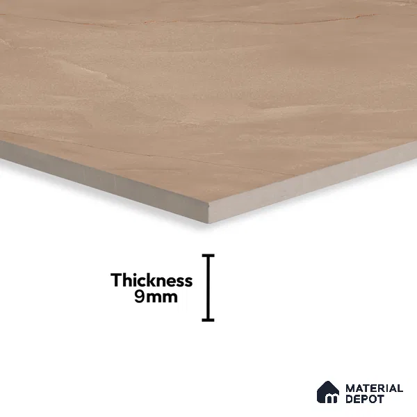 Marble Crema Marfil Wall & Floor Tile TL 07096 Camel Beige 4 ft x 2 ft Glossy Finish Vitrified Tile - 9 mm | 3 Random Designs | Suitable For Living Room, Bedroom, Dining