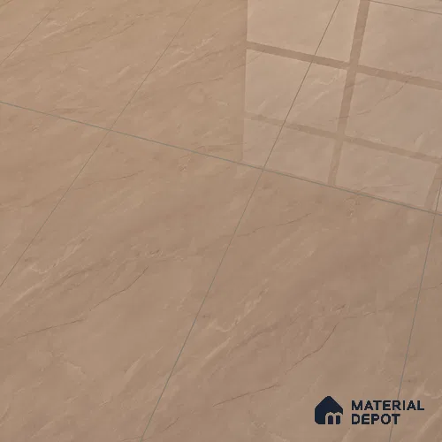 Marble Crema Marfil Wall & Floor Tile TL 07096 Camel Beige 4 ft x 2 ft Glossy Finish Vitrified Tile - 9 mm | 3 Random Designs | Suitable For Living Room, Bedroom, Dining