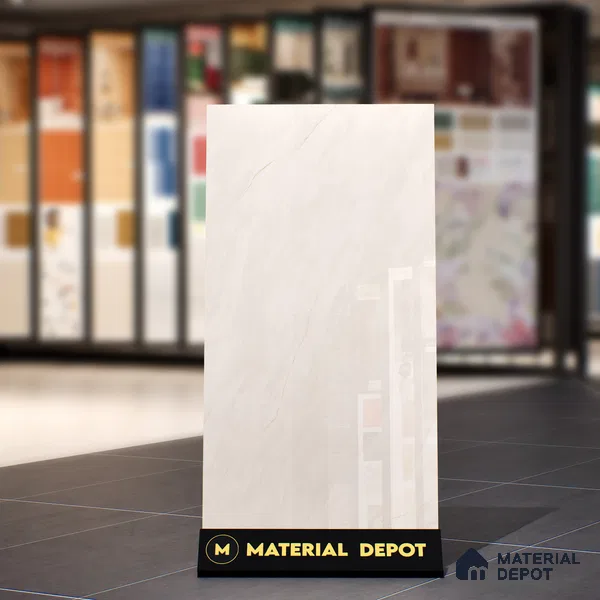 Marble Crema Marfil Wall & Floor Tile TL 07097 Vanilla Cream 4 ft x 2 ft Glossy Finish Vitrified Tile - 9 mm | 3 Random Designs | Suitable For Living Room, Bedroom, Dining