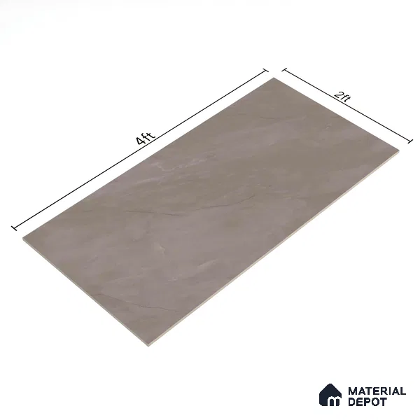 Marble Fior di Bosco Wall & Floor Tile TL 07098 B Mushroom Grey 4 ft x 2 ft Matte Finish Vitrified Tile - 9 mm | 4 Random Designs | Suitable For Living Room, Bedroom, Kitchen