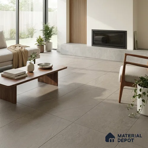 Marble Fior di Bosco Wall & Floor Tile TL 07098 B Mushroom Grey 4 ft x 2 ft Matte Finish Vitrified Tile - 9 mm | 4 Random Designs | Suitable For Living Room, Bedroom, Kitchen