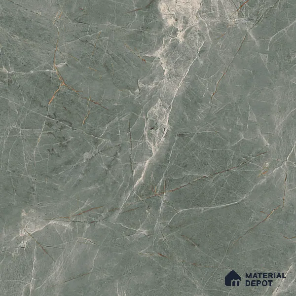 Marble Verde Wall & Floor Tile TL 07099 Dusty Green 4 ft x 2 ft Matte Finish Vitrified Tile - 9 mm | 4 Random Designs | Suitable For Living Room, Bedroom, Kitchen