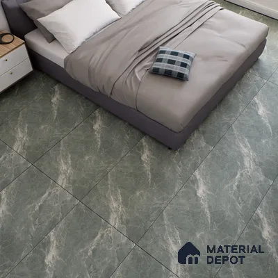 Marble Verde Wall & Floor Tile TL 07099 Dusty Green 4 ft x 2 ft Matte Finish Vitrified Tile - 9 mm | 4 Random Designs | Suitable For Living Room, Bedroom, Kitchen