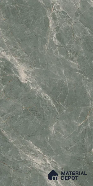 Marble Verde Wall & Floor Tile TL 07099 Dusty Green 4 ft x 2 ft Matte Finish Vitrified Tile - 9 mm | 4 Random Designs | Suitable For Living Room, Bedroom, Kitchen