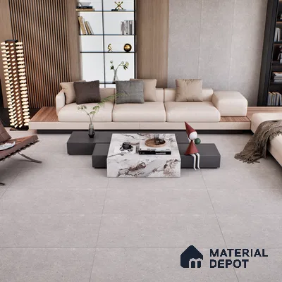 Stone Floor & Wall Tile TL 07101 Bstone Grey 4 ft x 2 ft Matte Finish Vitrified Tile - 9 mm | 4 Random Design | Suitable For living Room, Bedroom, Bathroom | Random Designs