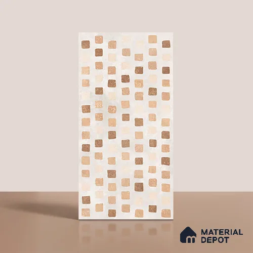 Patterned Wall Tile TL 07103 C Capsule Malaga Bianco 4 ft x 2 ft Matte Finish Vitrified Tile - 9 mm | 4 Random Design | Suitable For living Room, Bedroom, Bathroom