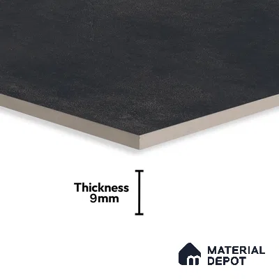 Cement Floor & Wall Tile TL 07105 Malaga Nero 4 ft x 2 ft Matte Finish Vitrified Tile - 9 mm | 4 Random Design | Suitable For living Room, Bedroom, Bathroom | Random Designs