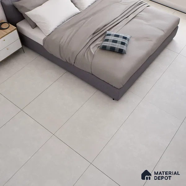 Stone Floor & Wall Tile TL 07106 Tobias Bianco 4 ft x 2 ft Matte Finish Vitrified Tile - 9 mm | 4 Random Design | Suitable For living Room, Bedroom, Bathroom | Random Designs