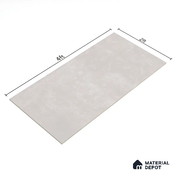 Stone Floor & Wall Tile TL 07106 Tobias Bianco 4 ft x 2 ft Matte Finish Vitrified Tile - 9 mm | 4 Random Design | Suitable For living Room, Bedroom, Bathroom | Random Designs
