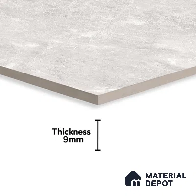Marble Tundra Grey Wall & Floor Tile TL 07108 Light Grey 4 ft x 2 ft Matte Finish Vitrified Tile - 9 mm | 4 Random Designs | Suitable For Living Room, Bedroom, Kitchen