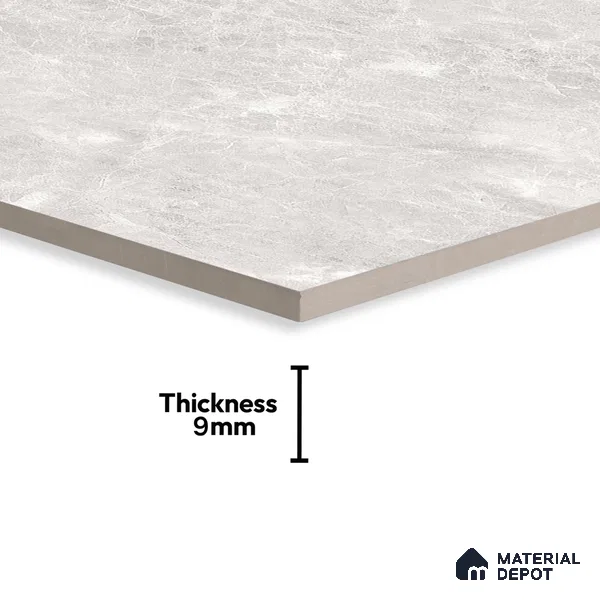 Marble Tundra Grey Wall & Floor Tile TL 07108 Light Grey 4 ft x 2 ft Matte Finish Vitrified Tile - 9 mm | 4 Random Designs | Suitable For Living Room, Bedroom, Kitchen