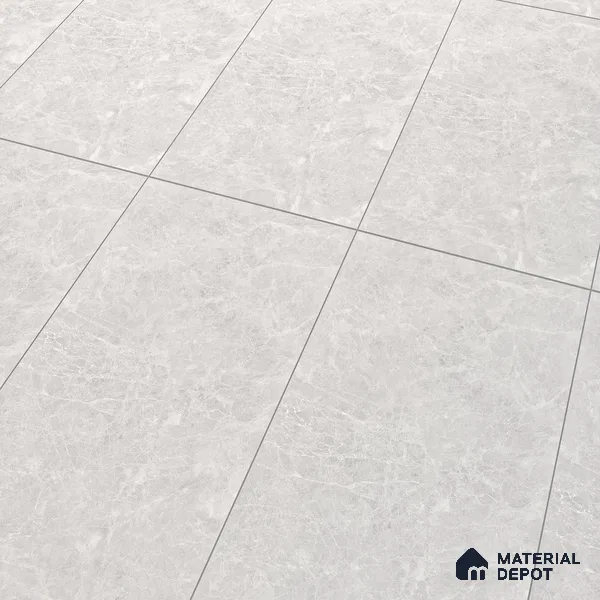 Marble Tundra Grey Wall & Floor Tile TL 07108 Light Grey 4 ft x 2 ft Matte Finish Vitrified Tile - 9 mm | 4 Random Designs | Suitable For Living Room, Bedroom, Kitchen