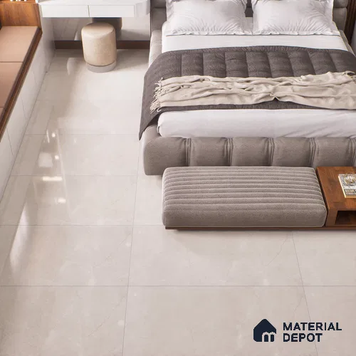 Marble Crema Marfil Wall & Floor Tile TL 07123 Taupe Beige 4 ft x 2 ft Glossy Finish Vitrified Tile - 9 mm | 4 Random Designs | Suitable For Living Room, Bedroom, Dining
