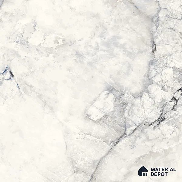 Marble Carrara Wall & Floor Tile TL 07124 Off-White 4 ft x 2 ft Glossy Finish Vitrified Tile - 9 mm | 3 Random Designs | Suitable For Living Room, Bedroom, Dining