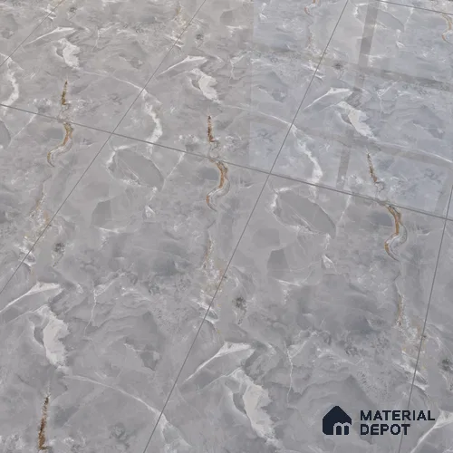 Marble Floor & Wall Tile TL 07130 Ozone Grey 4 ft x 2 ft Glossy Finish Vitrified Tile - 9 mm | 3 Random Design | Suitable For living Room, Bedroom, Bathroom | Image 5