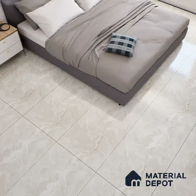 Marble Onyx Wall & Floor Tile TL 07131 Warm Beige 4 ft x 2 ft Glossy Finish Vitrified Tile - 9 mm | 3 Random Designs | Suitable For Living Room, Bedroom, Dining