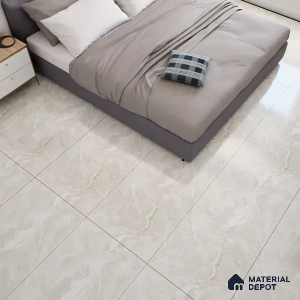 Marble Onyx Wall & Floor Tile TL 07131 Warm Beige 4 ft x 2 ft Glossy Finish Vitrified Tile - 9 mm | 3 Random Designs | Suitable For Living Room, Bedroom, Dining