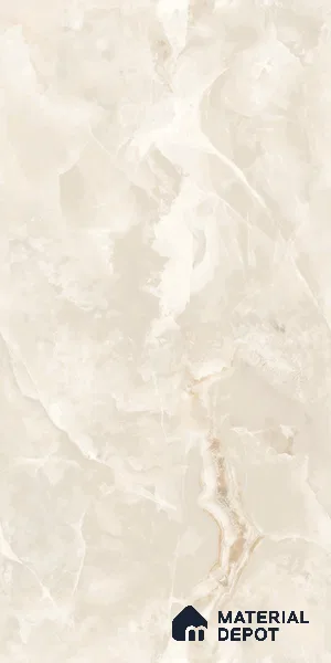 Marble Onyx Wall & Floor Tile TL 07131 Warm Beige 4 ft x 2 ft Glossy Finish Vitrified Tile - 9 mm | 3 Random Designs | Suitable For Living Room, Bedroom, Dining