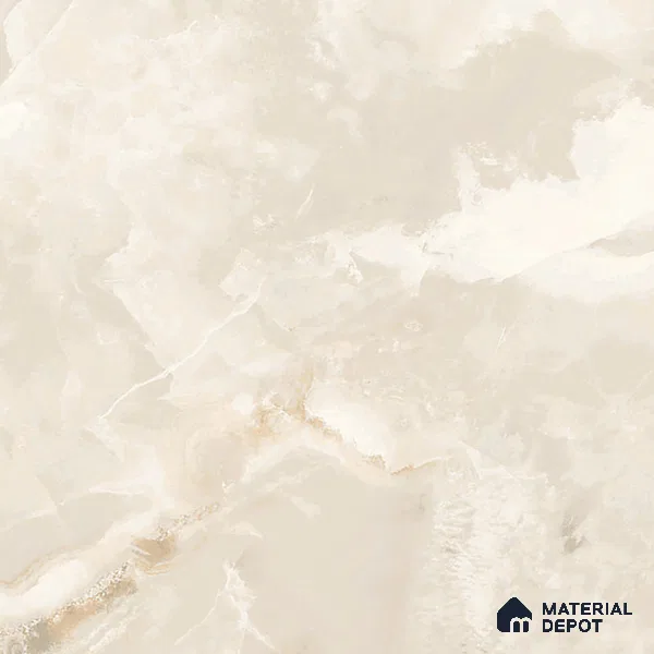 Marble Onyx Wall & Floor Tile TL 07131 Warm Beige 4 ft x 2 ft Glossy Finish Vitrified Tile - 9 mm | 3 Random Designs | Suitable For Living Room, Bedroom, Dining