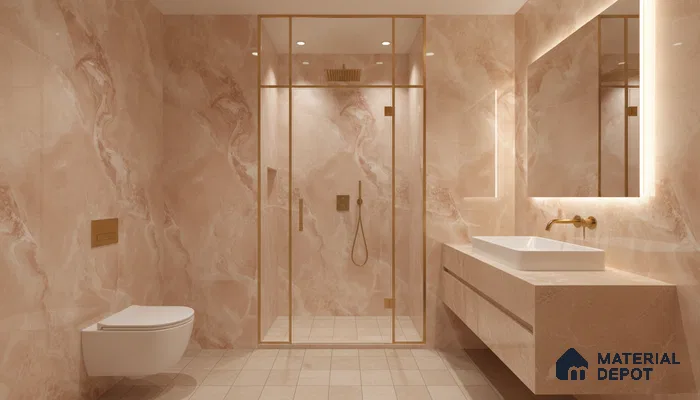 Marble Floor & Wall Tile TL 07132 Ozone Roses 4 ft x 2 ft Glossy Finish Vitrified Tile - 9 mm | 3 Random Design | Suitable For living Room, Bedroom, Bathroom (Sample)